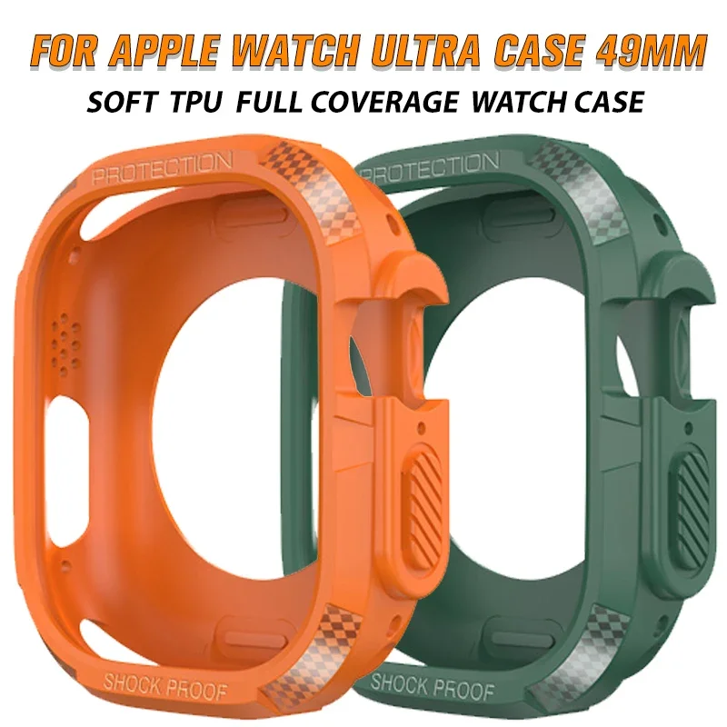 

Full Coverage Case For Apple Watch Ultra 2 49mm Soft TPU Screen Protector Cover Bumper Frame For iWatch Series 9SE 8 Accessories