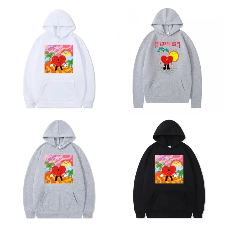 

2025 Winter and Autumn Fashion Casual Wool Men's and Women's Solid Color Pullover Creative Printed Sweater Hooded Sweatshirt