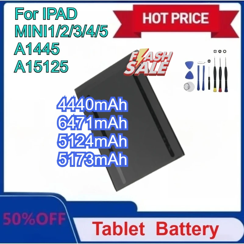 

Новинка для IPad Mini 1 2 3 4 5 настольный аккумулятор 4440 мАч-6471 мАч для A1454 A1455 A1490 для A1445 A1512 A1538 A2114