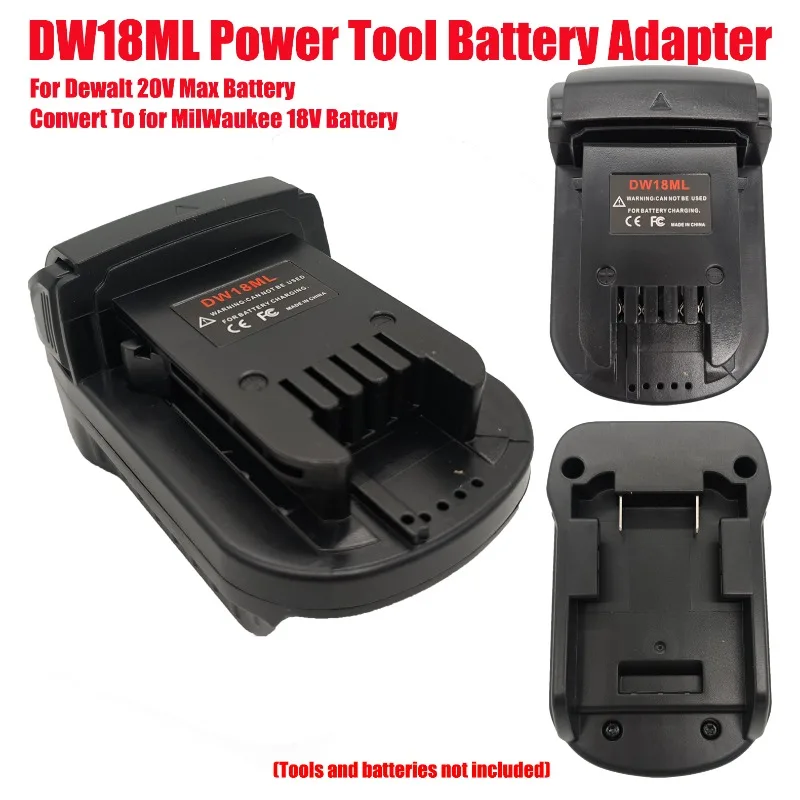 

HAKSINKY DW18ML Power Tool Battery Adapter for Dewalt 20V Max Battery Convert To for MilWaukee 18V Battery,For MilWaukee 18V