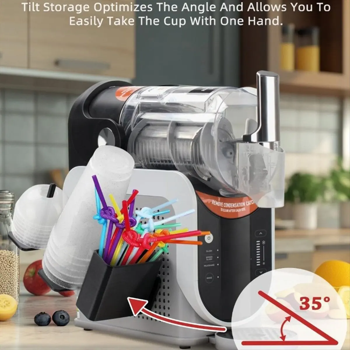 Cup Organizer for Slushie Machine FS301 & FS300 Side-Mounted Holder for Cups Lids & Straws Accessories