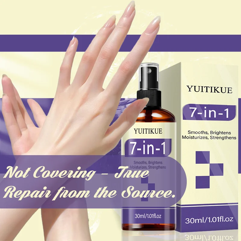 YUITIKUE 7-in-1 Nagelreparatur-Spray 30ml Biotin Keratin Stärken Aufhellen Befeuchten für Rissige Dünne Hand- und Fußnägel Pflegespray – Detail 3