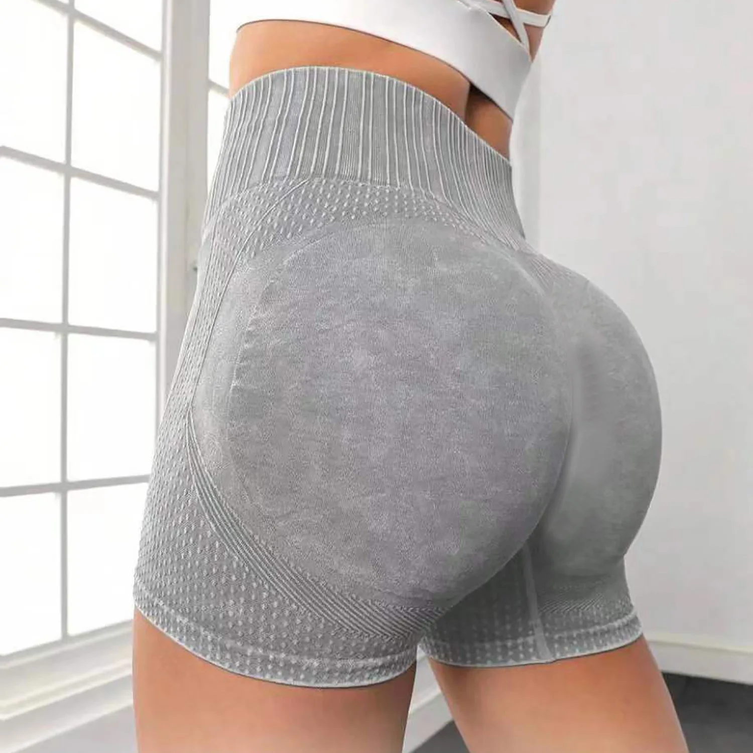 Matte Sexy Peach Buttocks Quick Drying Breathable Yoga Pants Sand Washed WOMEN\'S Running Sports and Fitness Three Point Shorts