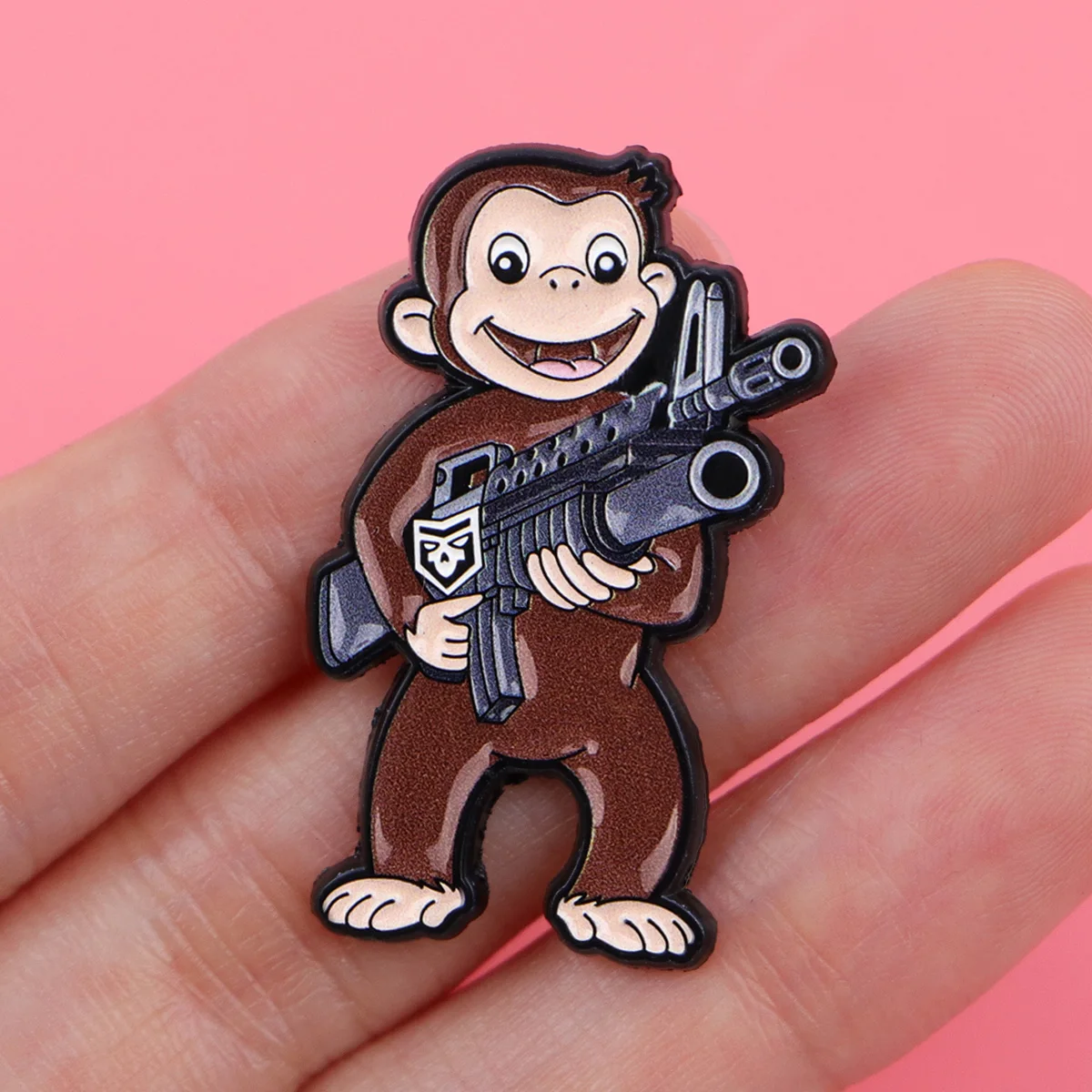 Funny Cartoon Monkey Metal Badge on Hat Enamel Brooches for Clothes Lapel Pins for Backpack Fashion Accessories Fans Gift