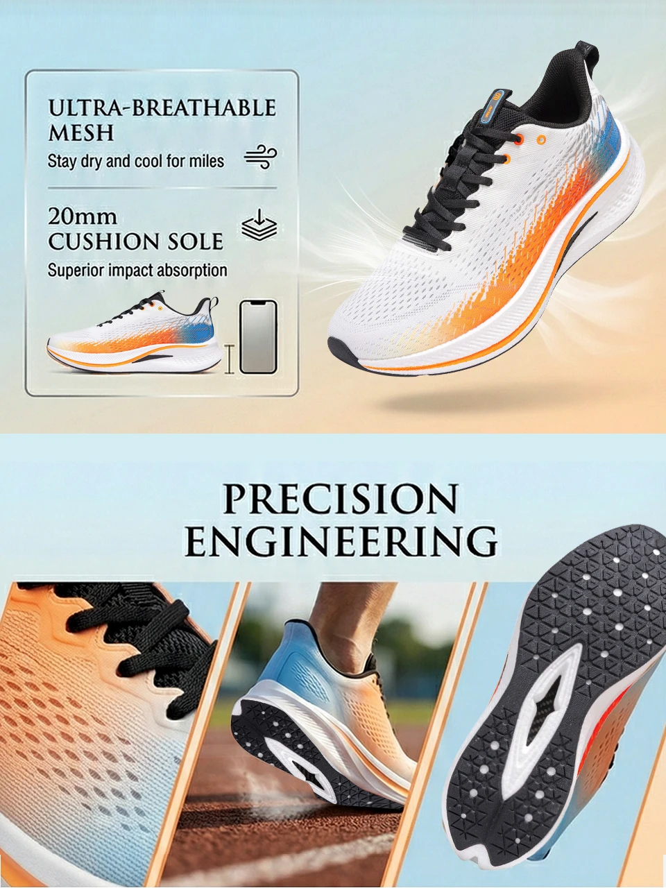 Baasploa Männer Jogging Sport Schuhe Carbon Platte Professionelle Dämpfung Turnschuhe Männlichen Outdoor Atmungsaktive Rutschfeste Laufschuhe – Detail 7