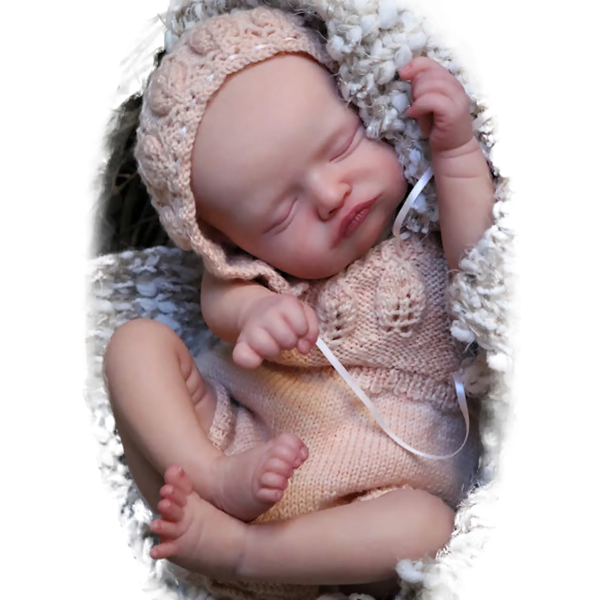 Sleeping Rosalie Bebe Reborn 45cm Handmade Painted With Visible Veins Lifelike Real Art Reborn Dolls Bonecas Infantil Meninas