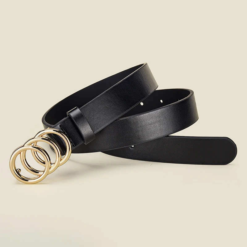 Women's Round Buckle Belt Fashionable Matching Dress Sweater Accessories Exquisite Ladies' Birthday Party Gifts