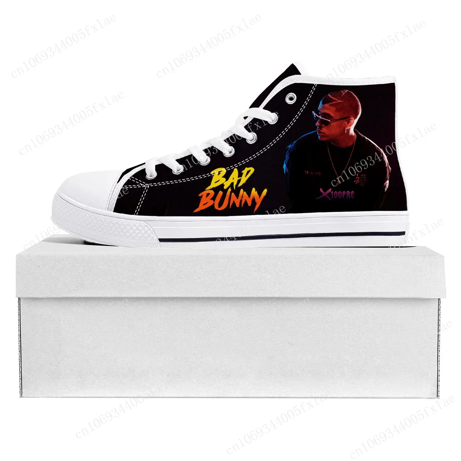 

Bad Bunny High Top Sneakers Mens Womens Teenager Benito Antonio Martínez Ocasio Canvas Sneaker Couple Shoes High Quality Shoe