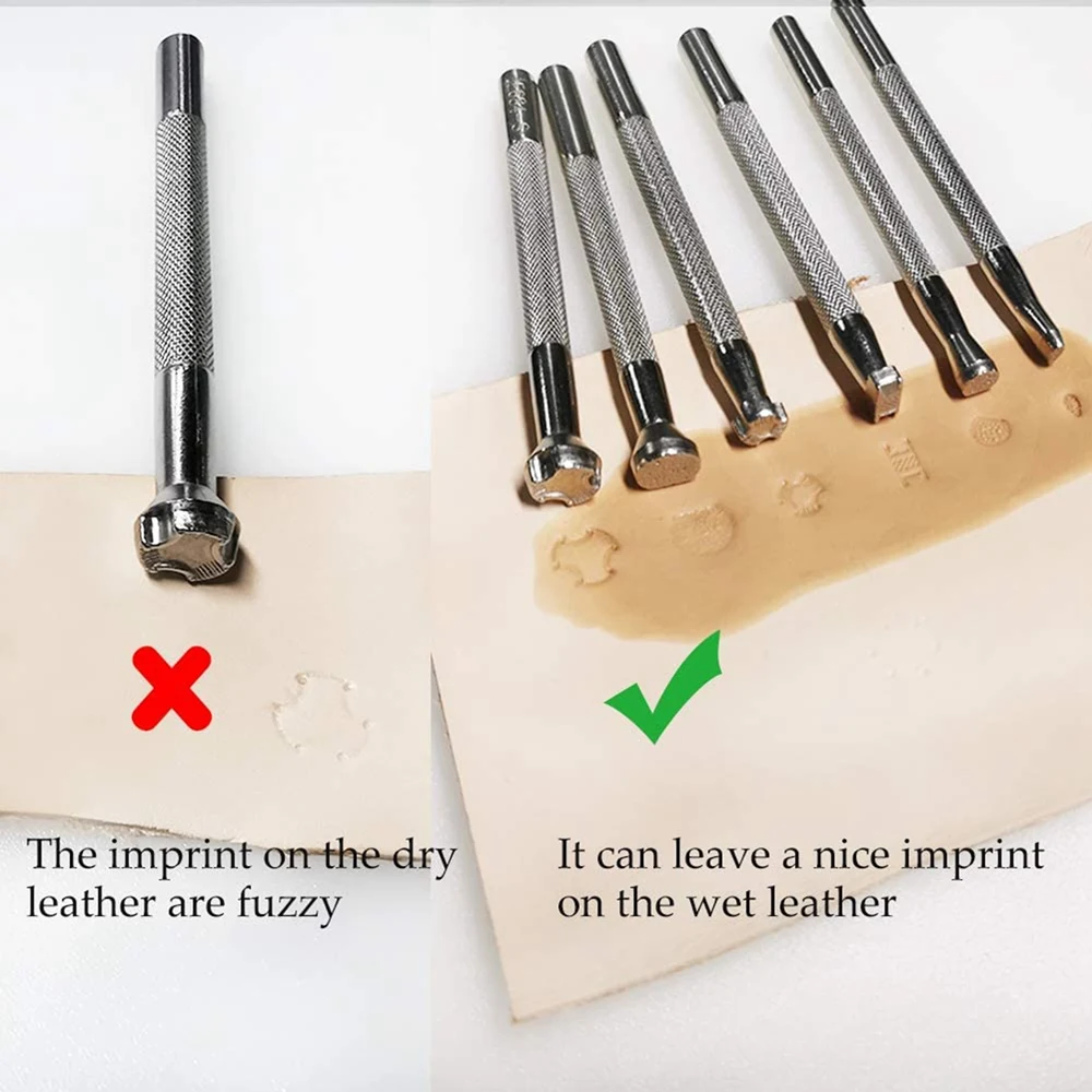 【~ New AT52】6 Pieces of Leather Stamping Printing Tool Kit Stamp Punching Kit Engraving Saddle Making Leather Craft DIY Tools