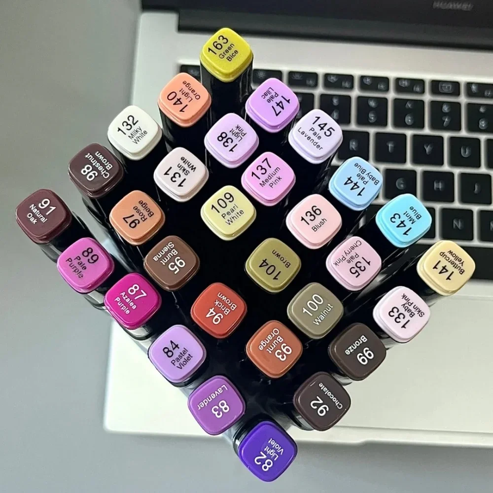 

24-80 цветов, набор художественных маркеров для рисования, двойные маслянистые маркеры для рисования, маслянистые кончики, маркеры на основе граффити, манга, школьные художественные принадлежности