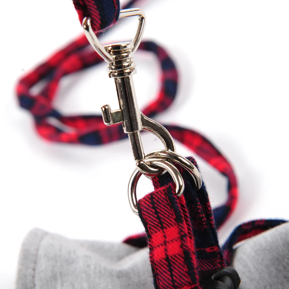 

Adjustable Cat Harness Mesh Vest Bowknot Design Neck Padding Protects Trachea Easy Wear Chest Strap Leash Grey Size M