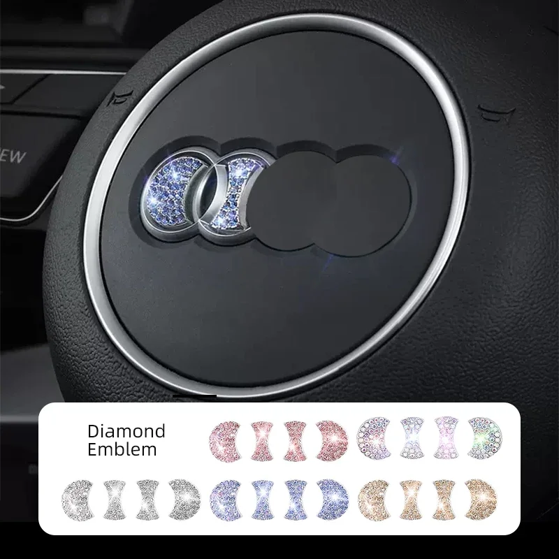 

Diamond Car Steering Wheel Emblem Interior Sticker For Audi A3 A4 B7 B8 B6 A6 C6 C5 Q5 B7 B9 A1 8I 8P 8V Q3 A7 4F C7 A5 Q7 Q8 A8