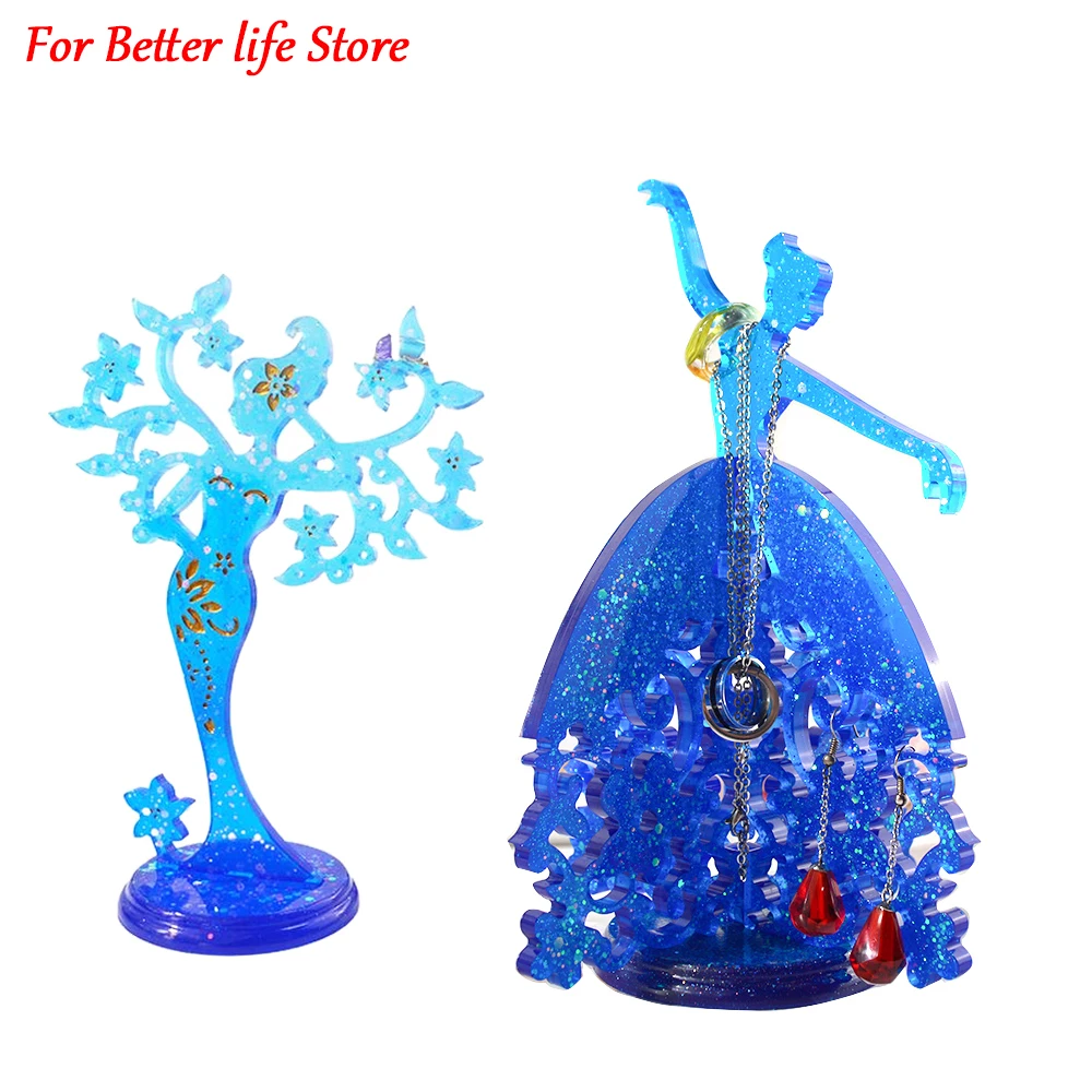 

Beauty Jewelry Display Rack Bracket Resin Mold Silicone Resin DIY Epoxy Jewelry Production Process Casting Dance Beauty Mold