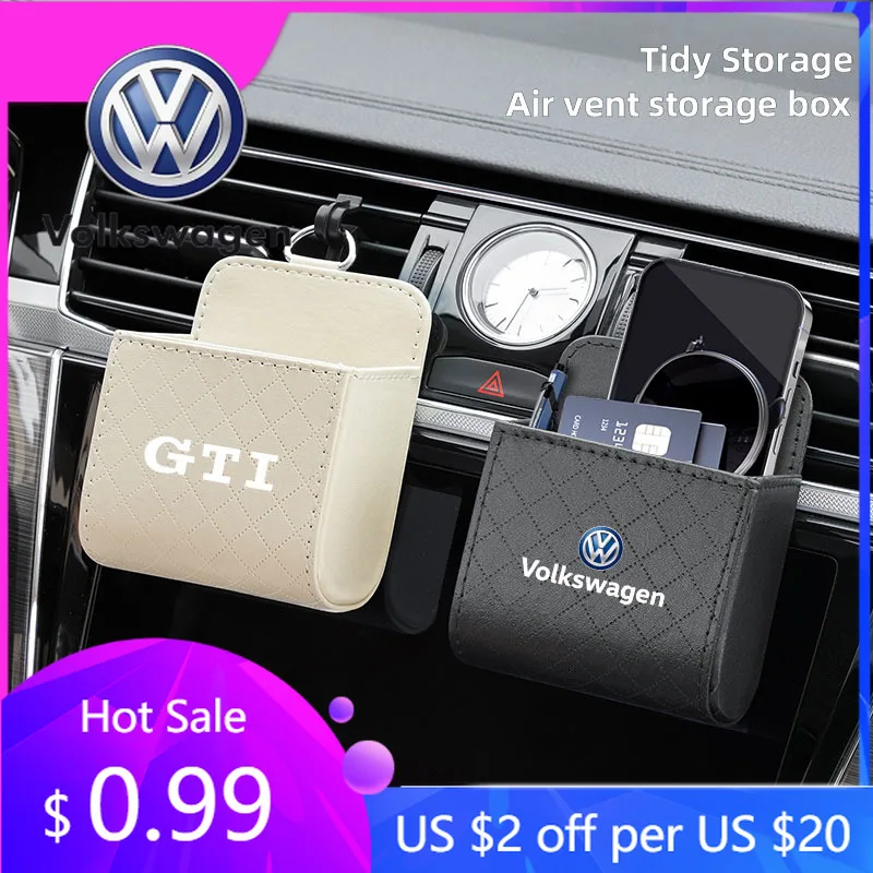

Органайзер для хранения мелких предметов в воздуховоде салона автомобиля Volkswagen (2026), для моделей VW GTI, R-Line, Golf 6, Polo, Passat, CC, Tiguan