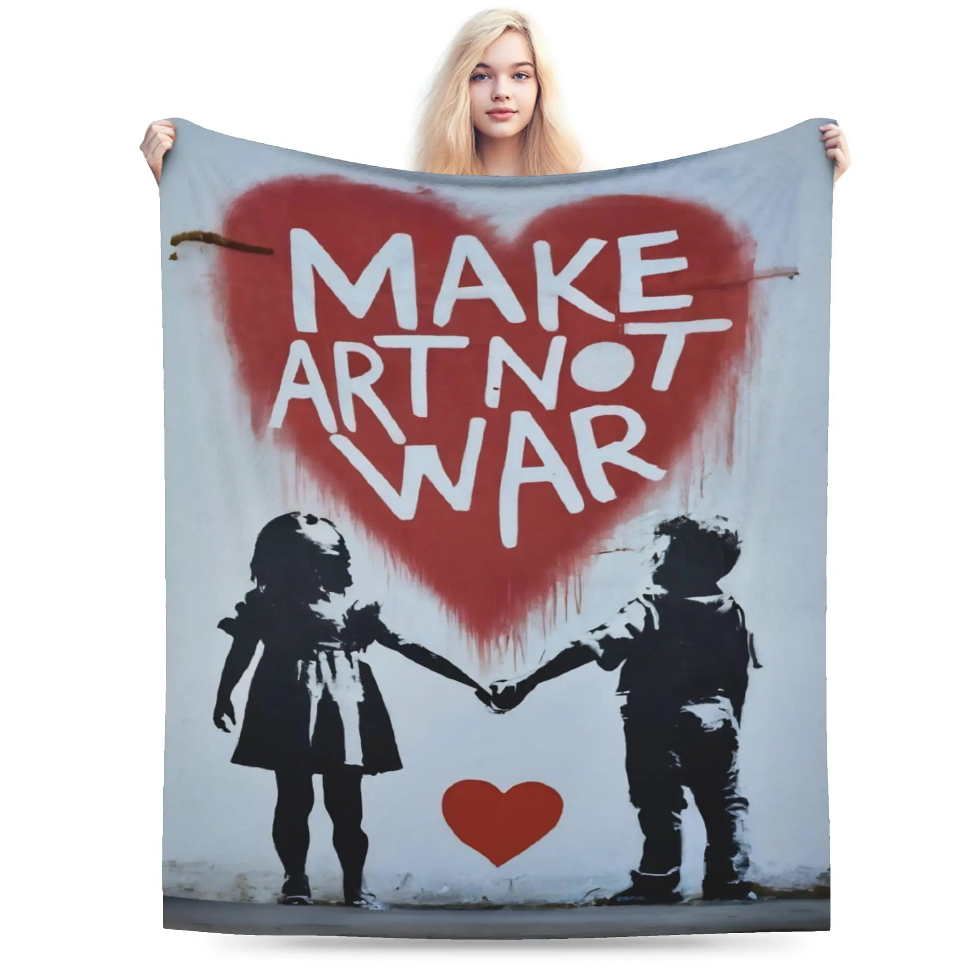 Super Soft Banksys art Throw Blanket Premium Flannel Fleece Lightweight  Bed Blanket Cozy Plush Blankets All Season Use