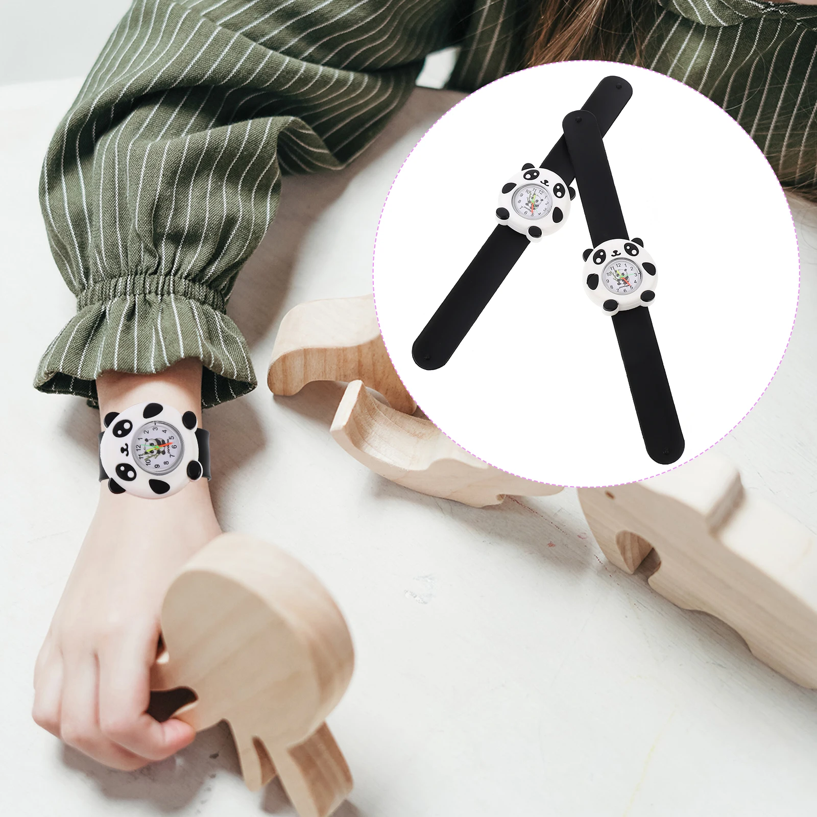 

2 Pcs Silicone Children's Watch Lovely Design Kids Wristwatch Strap Gift Silica Gel Bendable