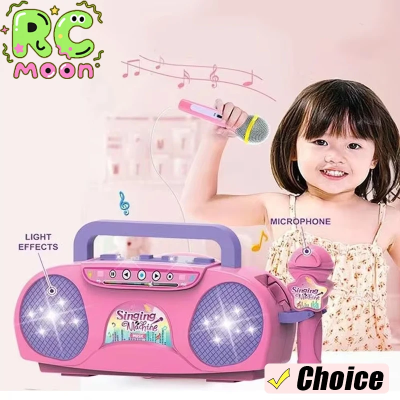 Macchina da canto per bambini Educazione precoce portatile con luce Alta qualità del suono Microfono karaoke Strumento musicale Giocattoli per bambini