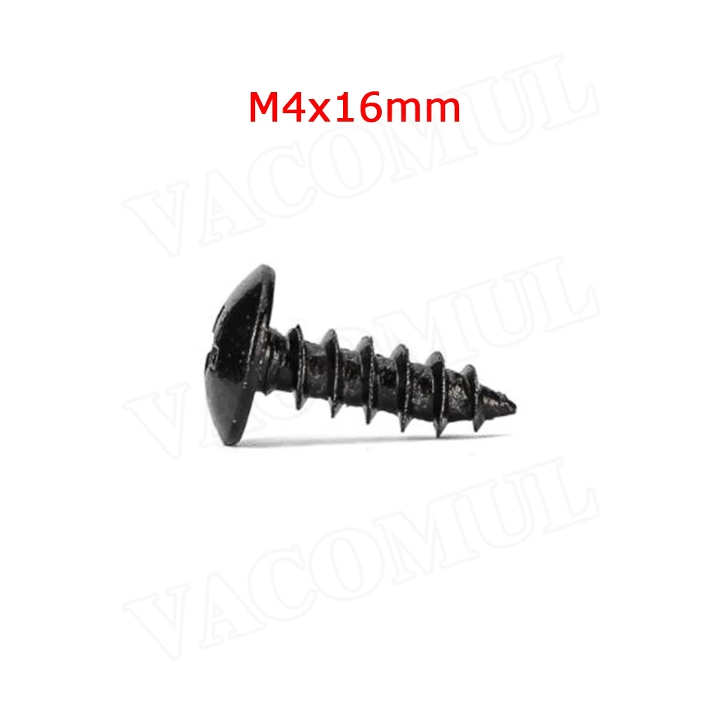 Universal Car Bumper lip Installation Screws Cross Mushroom Head Black Carbon Steel Phillips Head Self-tapping Screws M4 M5