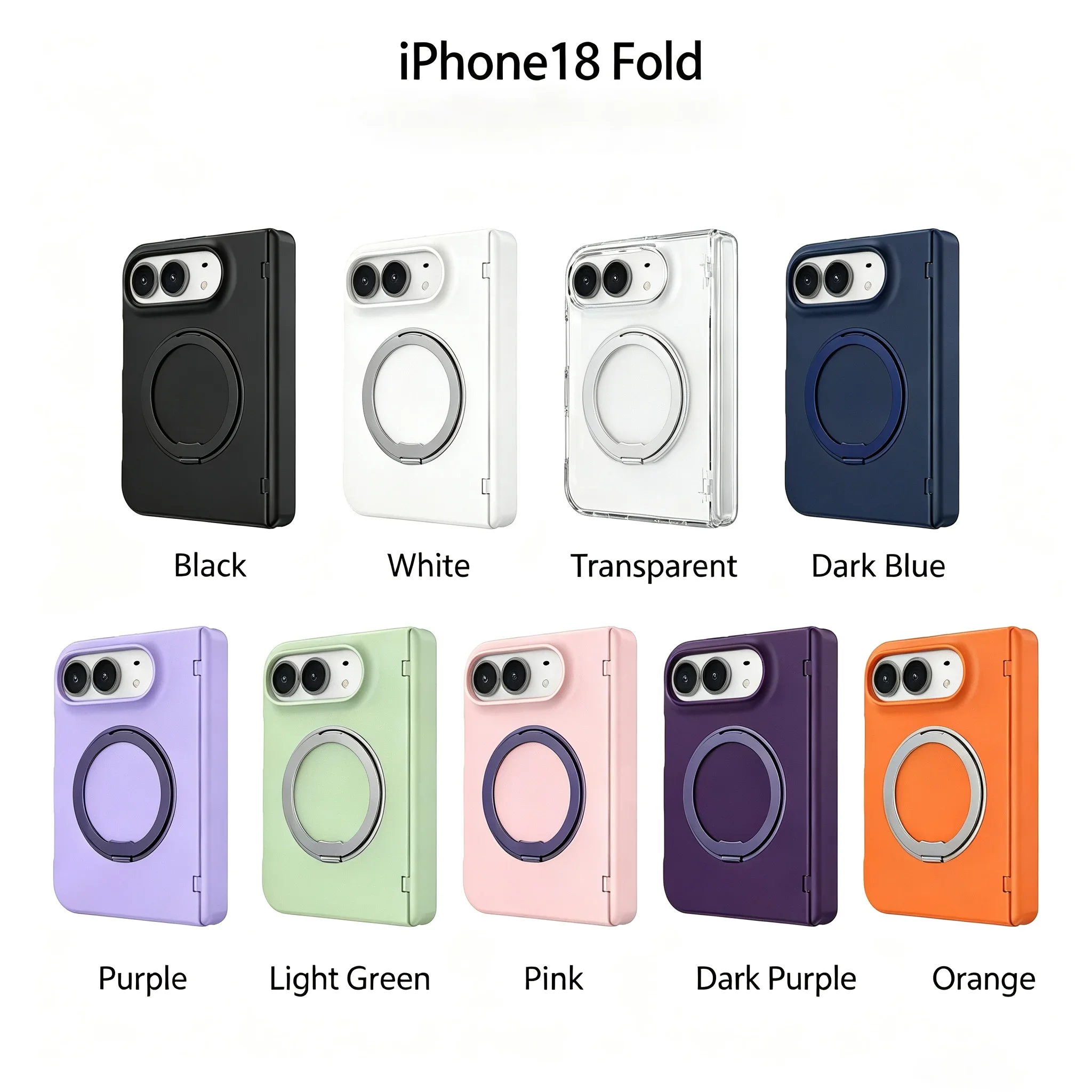 For iPhone 18 Ultra Duo Phone Case 360-Degree Rotating Magnetic Suction Bracket Central Shaft Integration Case for iPhone Duo