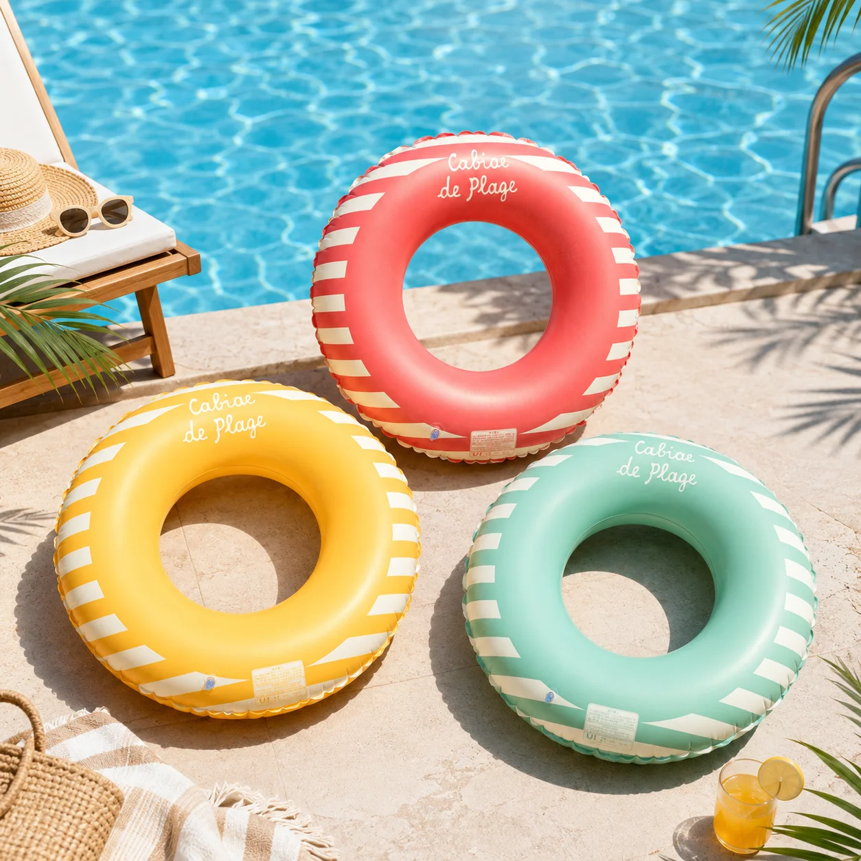 1pc Inflatable Swimming Ring Pool Float 1pc Tube Thickened PVC Swim Circle for Women Men Beach Pool Party Summer Water Fun