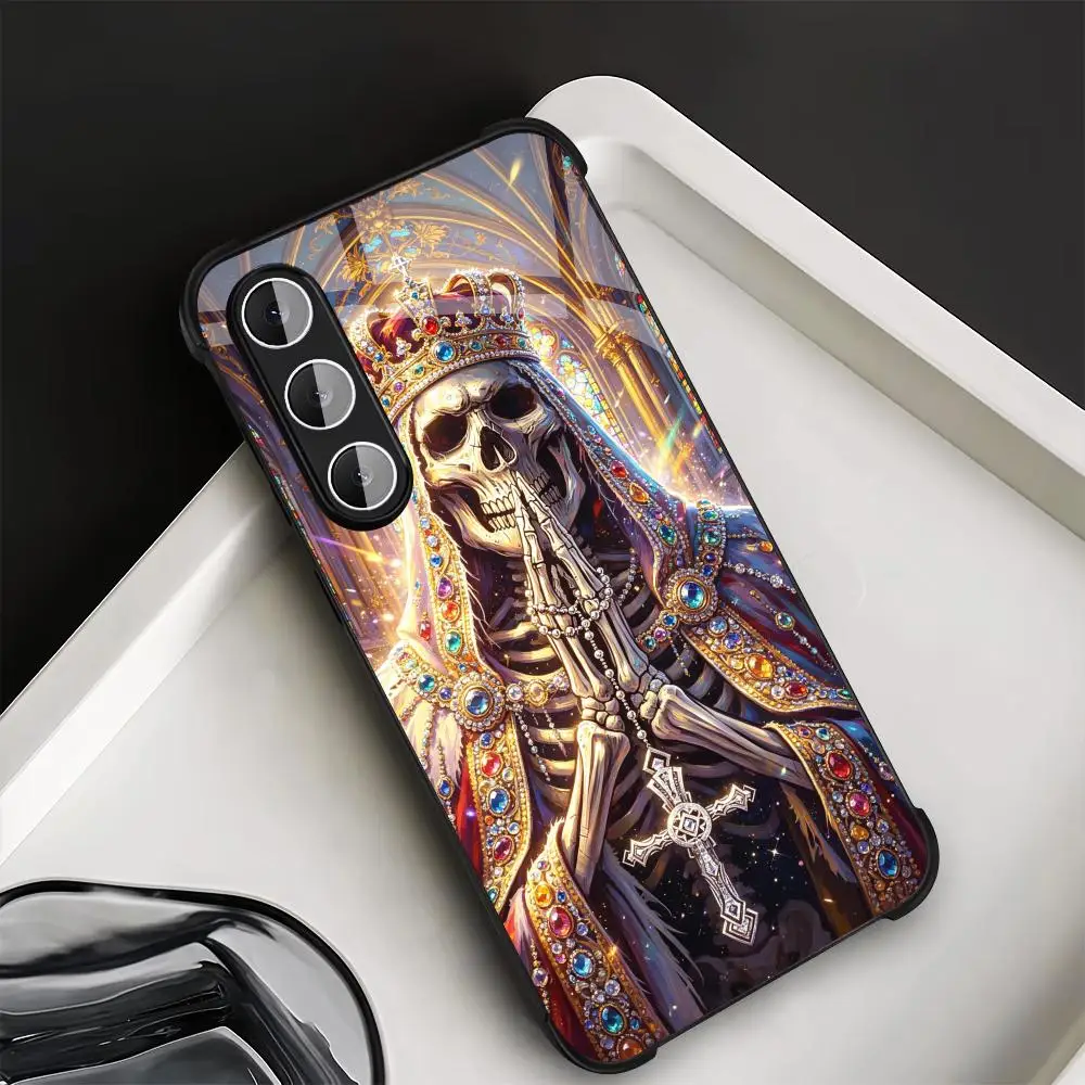 Skull Head Priest Anime phone case s26 ultra case s25 ultra case glass for Samsung Galaxy S26 S25 S24 S23 S22 FE,Ultra,Plus