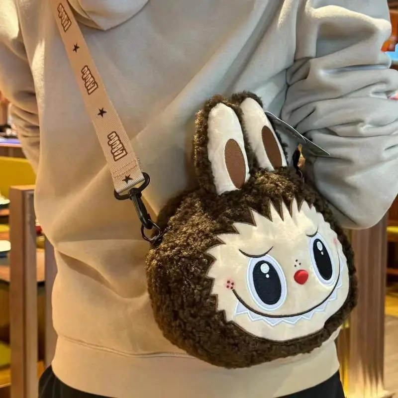 Popmart Labubu Plush Crossbody Bag Cartoon Creative Design Soft And Comfortable Travel Commuter Large Capacity Fashion Matching