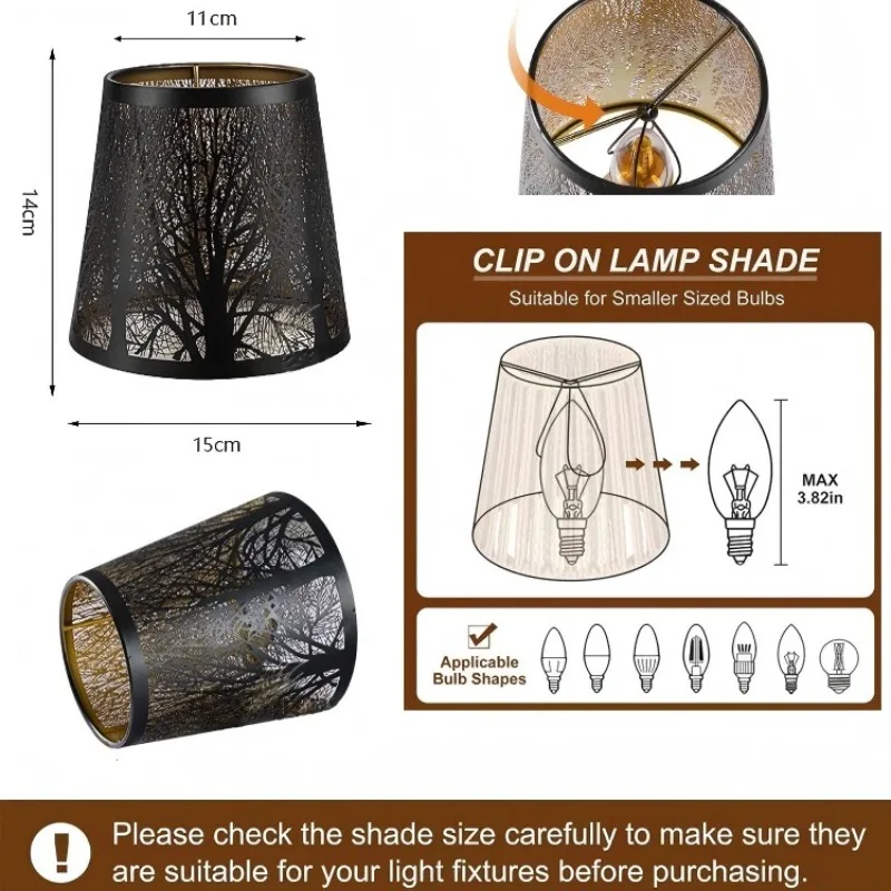 E27 Metal Lamp Shade Hollow-Out Ambience Protective Clip Bulb-Lampshade Light Fittings Internal Golden Lampshades Home Decor