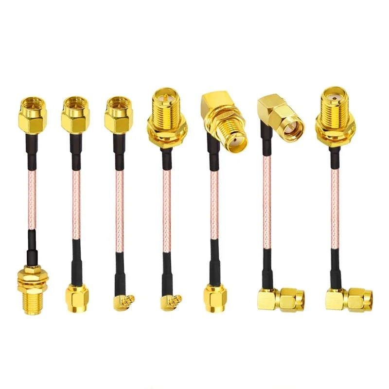 MA Male to Female Adapter Cable Elbow RF Cable RG316 Cable MMCX Connection Cable Antenna Extension Cable 15/30/50/100/150cm
