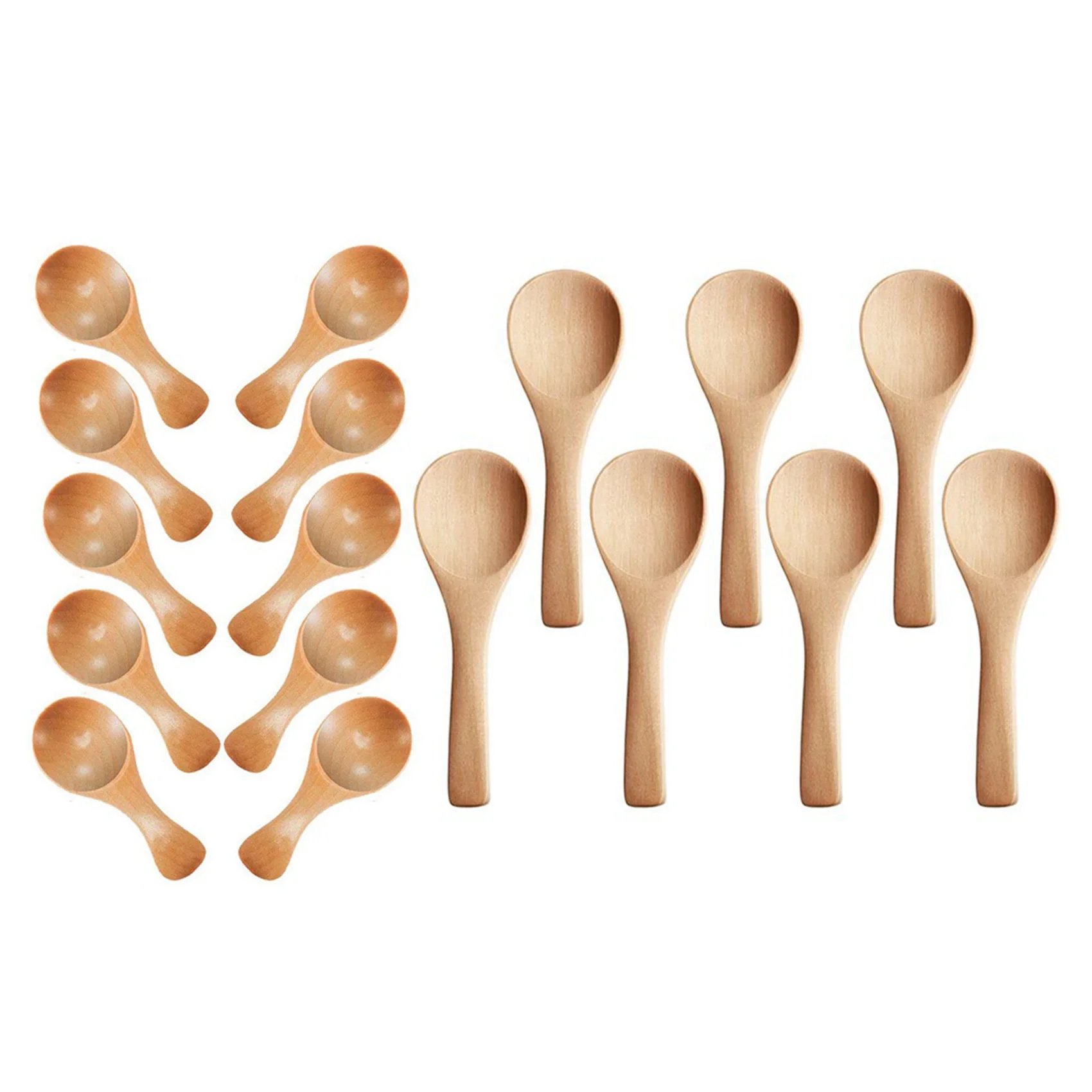 

2025 Trend40 Pcs Small Wooden Spoons Mini Nature Wooden Spoons Mini Tasting Spoons, 30 Pcs A & 10 Pcs B