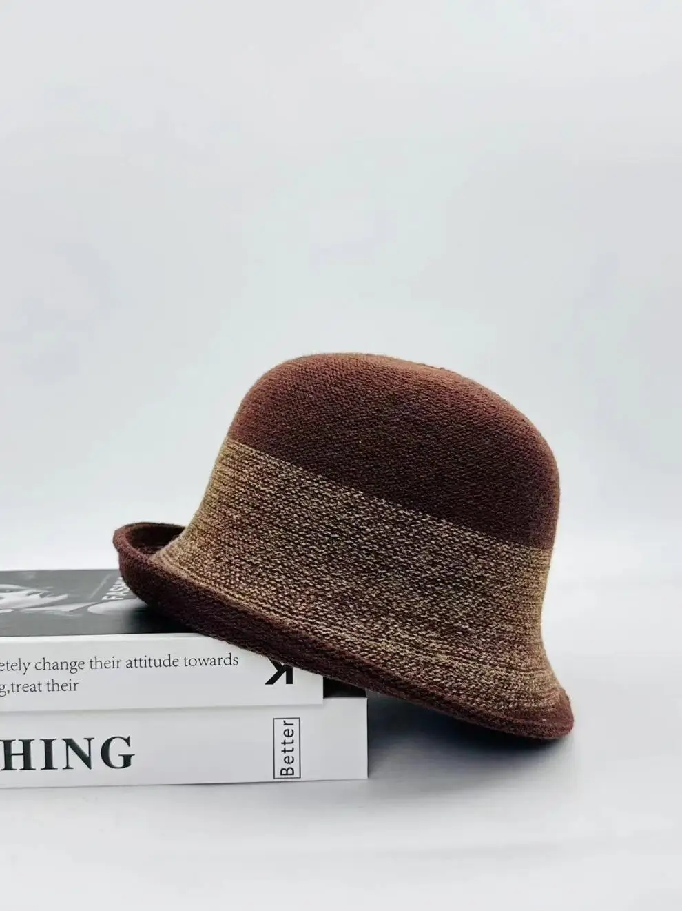 Herbst und Winter neue elegante gekräuselte Zylinder Frühling und Herbst warme Strickmütze weiblichen Stil elegante und stilvolle kleine Hut – Detail 6