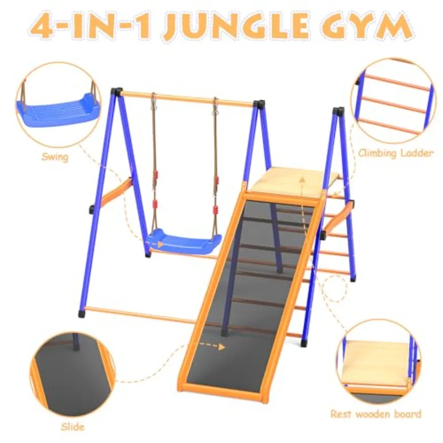 Pikler Triangle Set 4-in-1Foldable Indoor Jungle Gym for Multifunction Indoor Climber Playset with Swing Formaldehyde-Free Indo - Detail 1