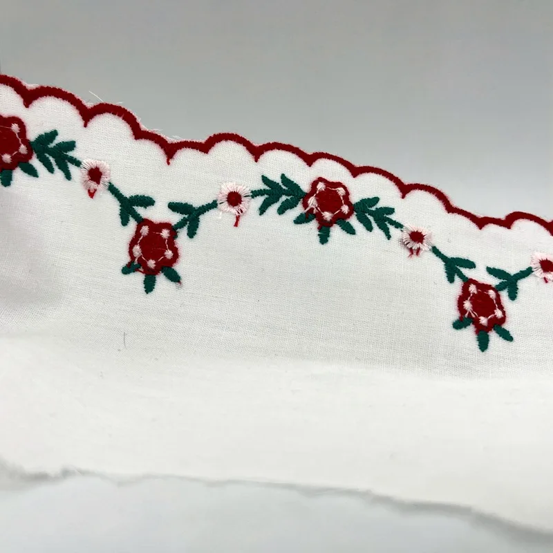 5Yard/Los 8cm breiter zweifarbiger Faden Baumwoll tuch Stickstoff DIY Damen kleid Kinder kleidung Spitzen besatz Accessoires – Detail 2