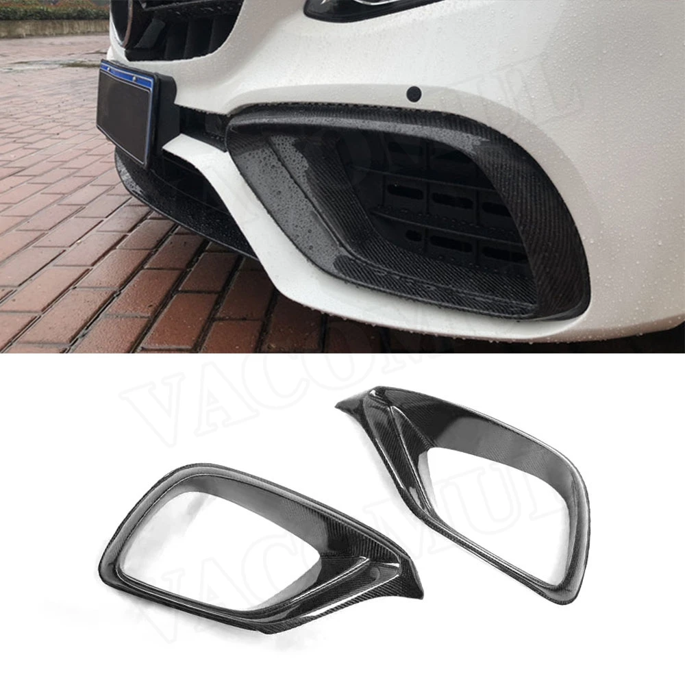 For E Class Carbon Fiber Front Bumper Air Vent Outlet Cover Trim Mesh for Mercedes Benz W213 E63 E200 2017-2019 Car Styling