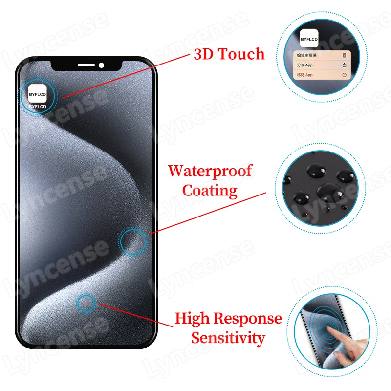 OLED For iPhone 15 Pro LCD Pantalla Touch Screen For 15 Plus