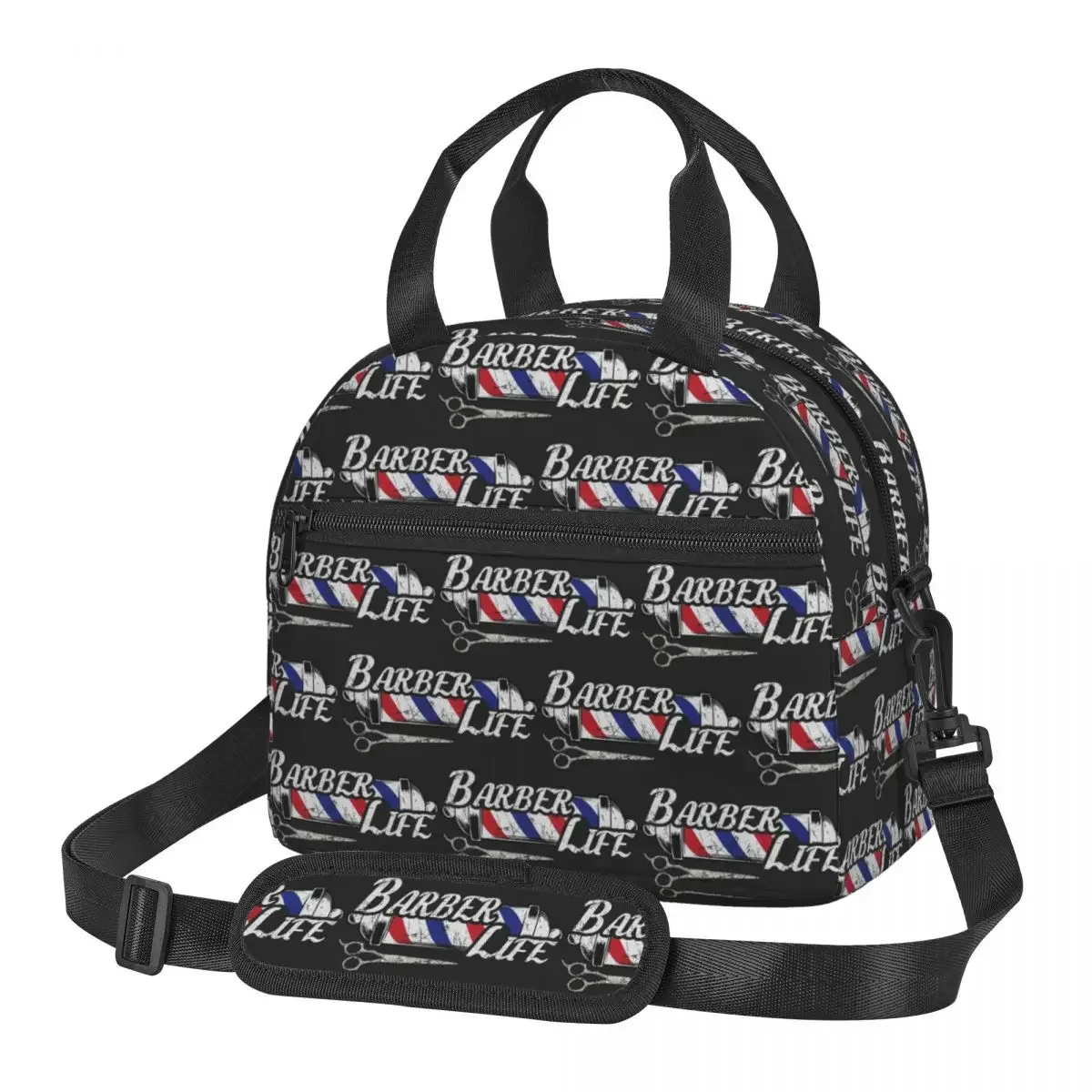 Barber Shop Sign Entrance Insulated Lunch Bag for Women Children Leakproof Food Boxes Thermal Lunch Box Tote