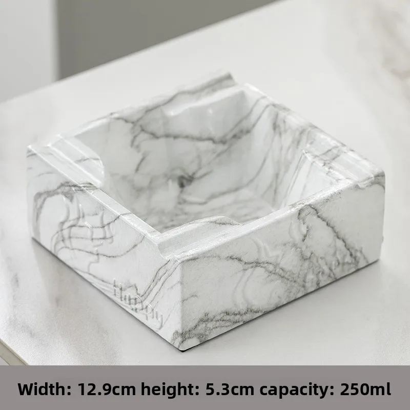 Cendrier en céramique carré déformé, lavage à l'encre créatif, décoration de bureau de dessin animé, cendrier en céramique de luxe moderne, décoration de bureau