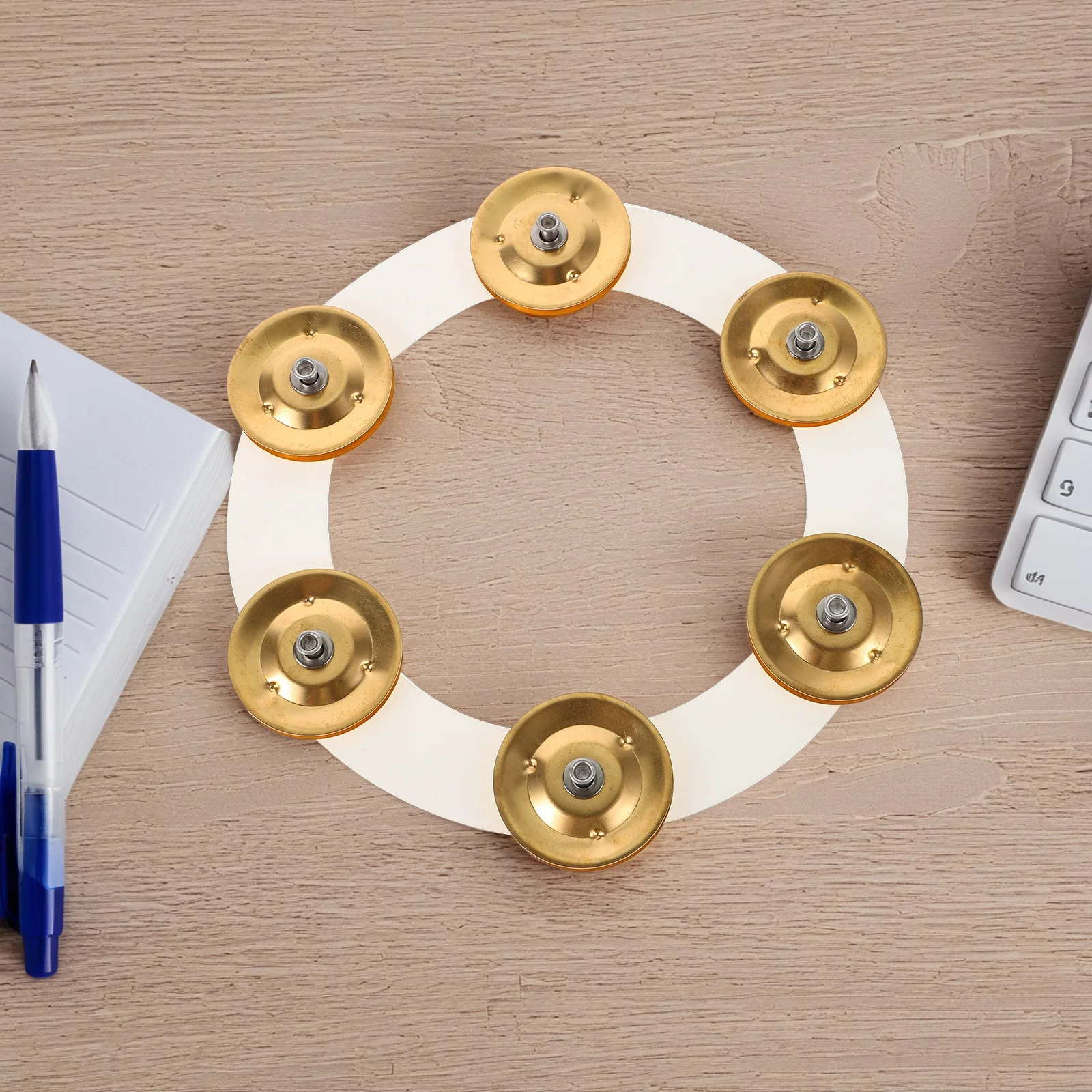 

Cymbal Bell Drum Ring Sturdy Tambourine Instrument Ideal for Performances and Practice Easy to Fit Drum Tambourine Ring