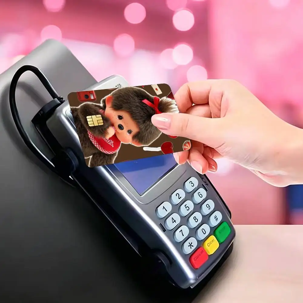 Cute Monchhichi-I Credit Card HD Stickers Small Chip Waterproof Sticker Game Card Decal Gift