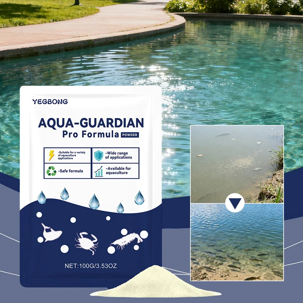 Aquarium Aqua Guardian Pulver Fischbecken-Wasserklärer-Pulver für schnelle Klärung und Geruchsentfernung in Haus- und Teichwasser