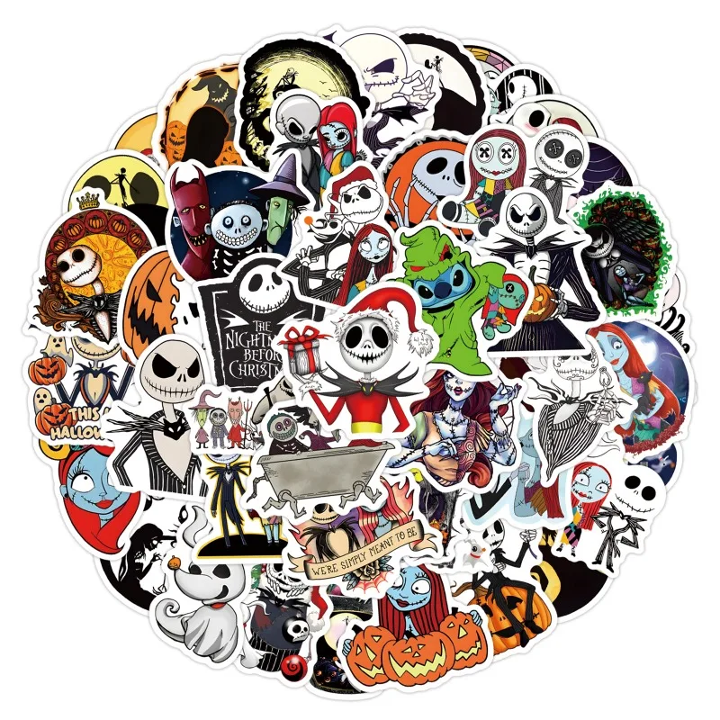 60pcs The Nightmare Before Christmas Stickers Stationery Luggage Water Cup Notebook Skateboard Graffiti Decorative Stickers