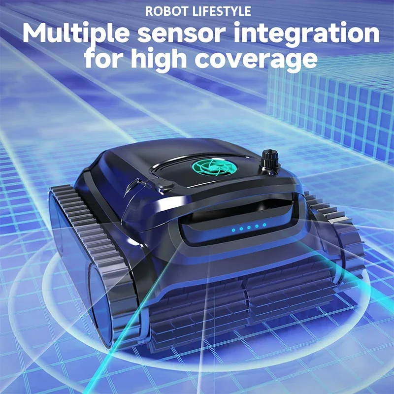 High End Robot Pool Cleaner cordless WYBOT M1 Wash Waterline Floor Wall Max. 400㎡ Dual-Filter System 300mins Runtime APP Control