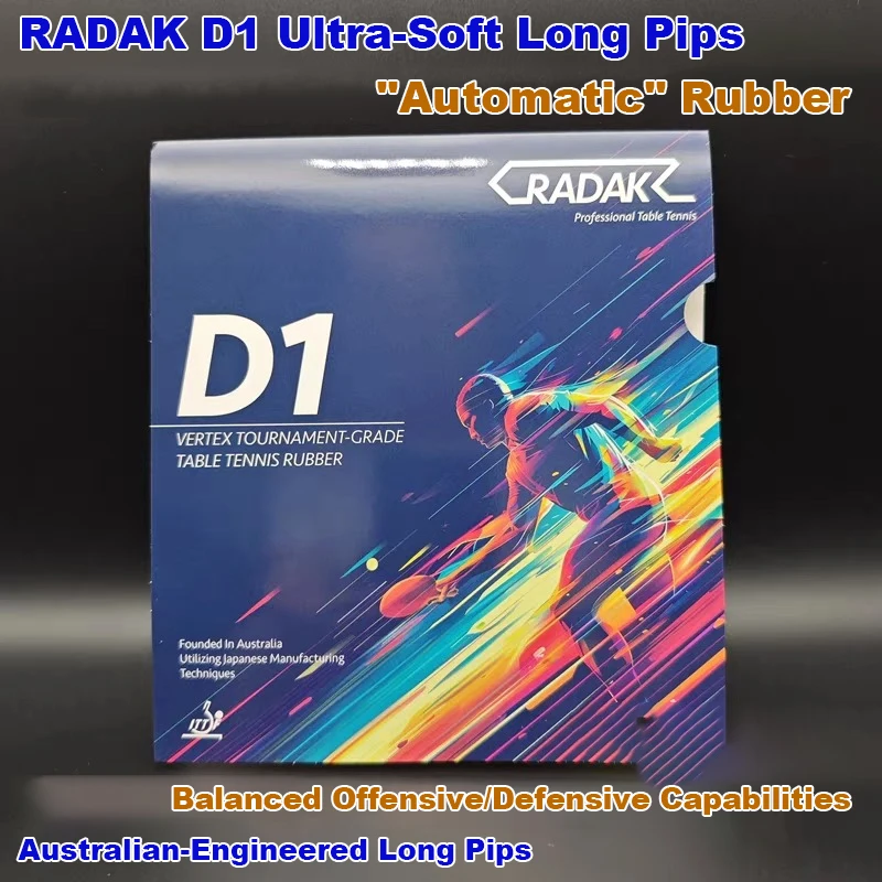 

Резина для настольного тенниса RADAK D1 Long Pips OX, средние шипы, непредшимая резина для пинг-понга с тонущим эффектом, одобренная ITTF】