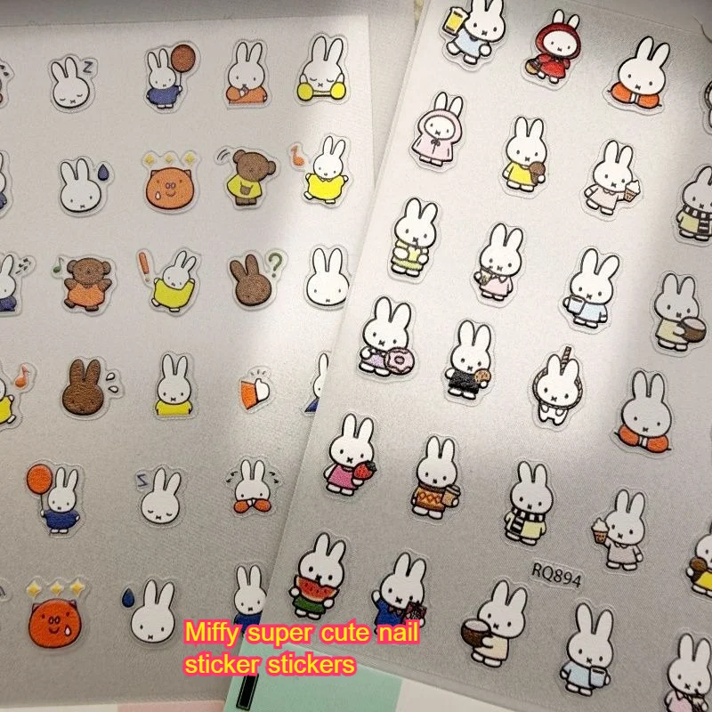 Miffy Nagelaufkleber Geprägte 3D DIY Becher Kamera Tablet Handyhülle Objektiv Dekorative Aufkleber