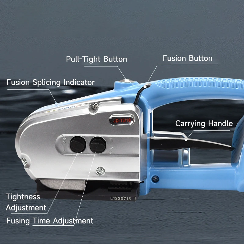 Imagem -03 - Handheld Armazenamento Elétrico Pet Balers Strapping Machine para Strap Portable Packaging Tool Hot Melting Jd13 16 com Bateria