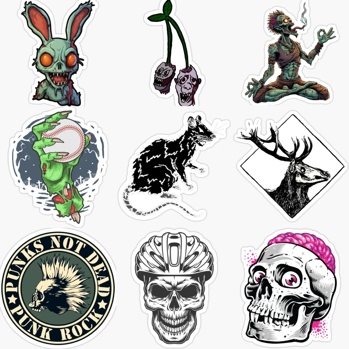 

Terrifying ZOMBIE Skull Creative Waterproof Car Sticker for Decorate Car Window Fridge Helmet Wall Decal Accessories