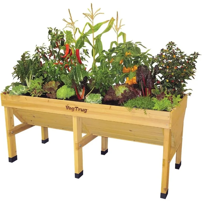 Christmas.USA 1.8m Raised Planter, large, Natural