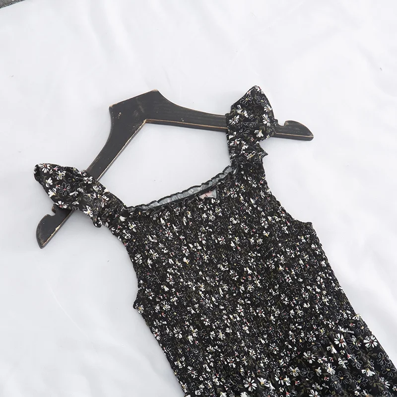 Kombinezon damski w kwiatowy wzór, letni, z paskiem, proste nogawki, luźny, wyszczuplający, długie spodnie, modny, z wysokim stanem, poli...