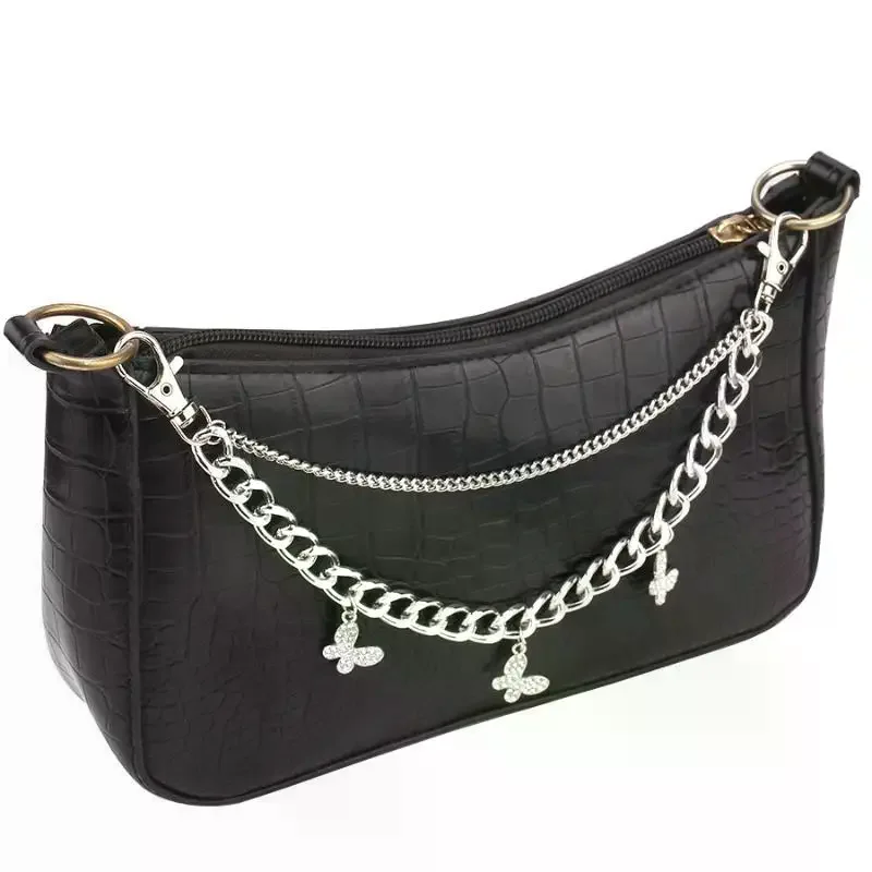 Y2K Metal Bag Chain Strap Multi-layer Decorative Adjustable Replacement Chain for DIY Purse Shoulder Handbag Accessory
