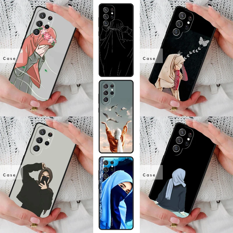 Muslim Islamic Hijab Gril TPU Phone Case for Samsung Galaxy S26 S25 S24 S23 S22 S21 S20 Note10 Plus FE Ultra Cover