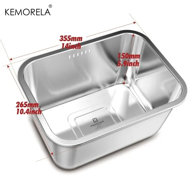 Portable Large Stainless Steel Dishpan – 2+ Liter Multipurpose Washing-Up Bowl For Kitchen, Camping, RV (36x27x15 Cm)